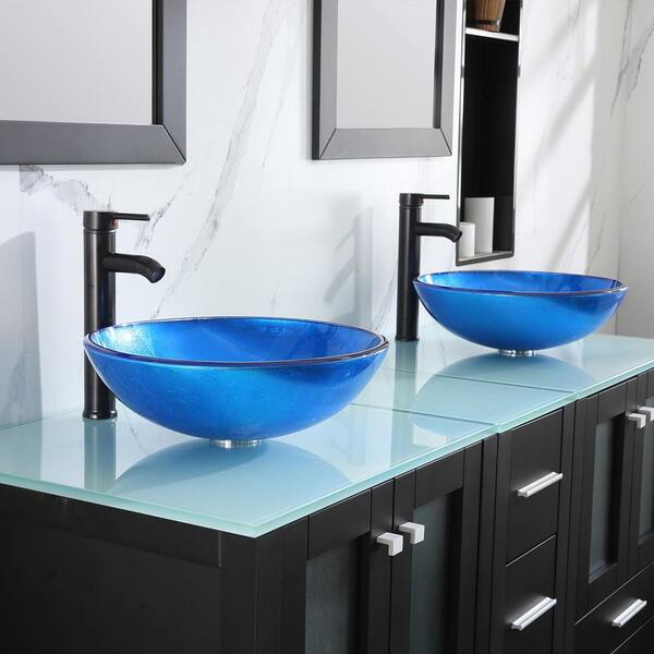 ●ONE BRILLIANT● ShayOB527Black 5009360827 Wonline 60.61 in. Double Foil Laminated Tempered Glass Blue