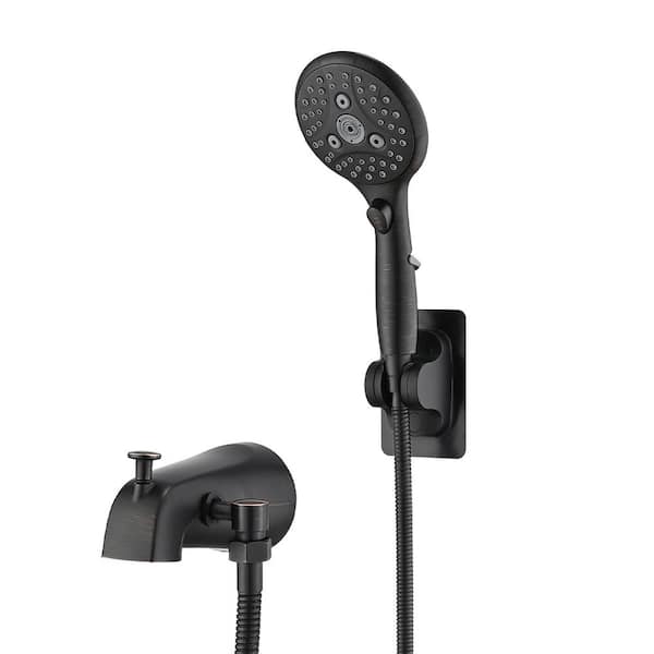 1-Piece Bathroom Accessory Set,Lift-Up Diverter Tub Spout with 6 Settings Handheld Shower in Oil Rubbed Bronze