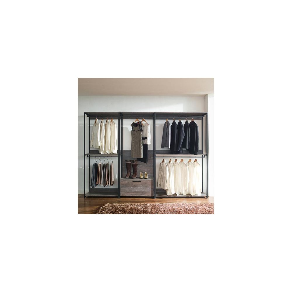 Rustic Gray 38.5 in. Wardrobe Walk in Closet System