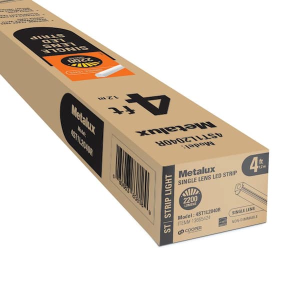 4 ft. 1-Light Linear White Integrated LED Ceiling Strip Light with 2100 Lumens, 4000K