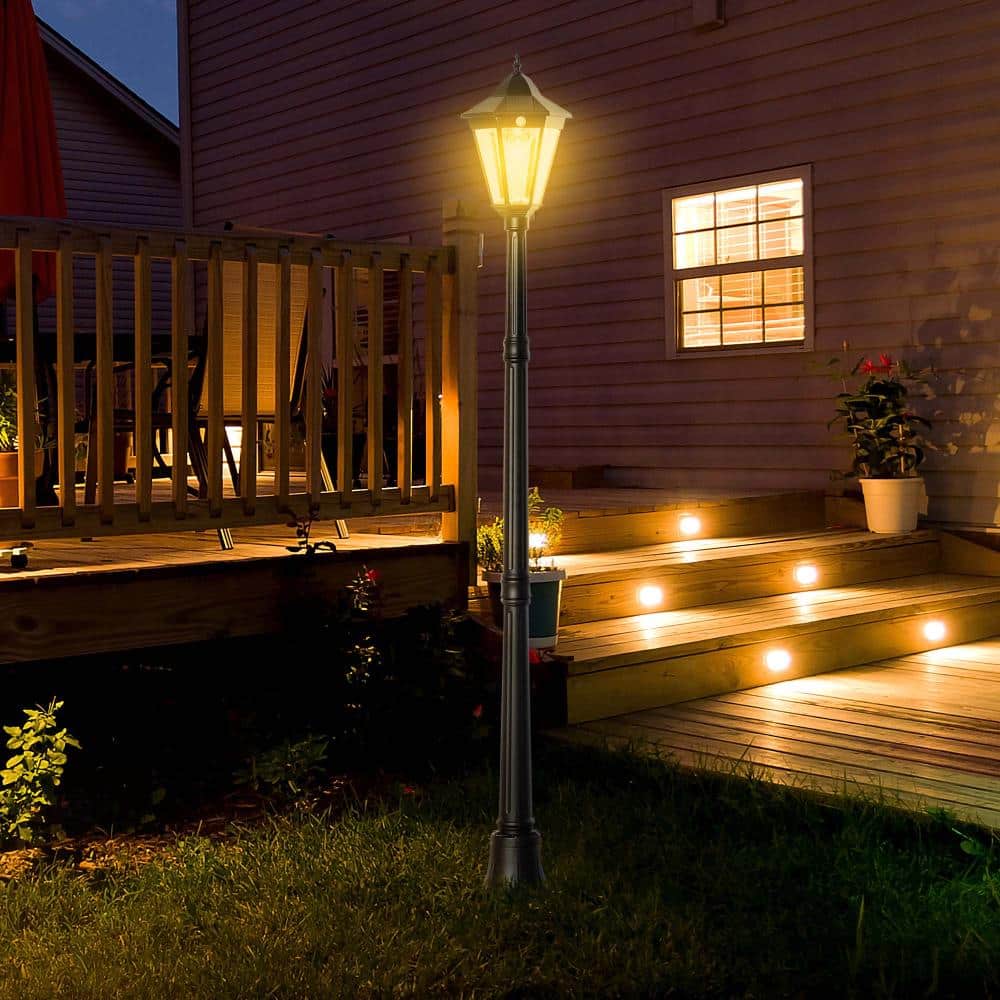 Led Post Decor Garden Decor 77 in. Solar Lamp Post Light,Waterproof Aluminum Outdoor ...
