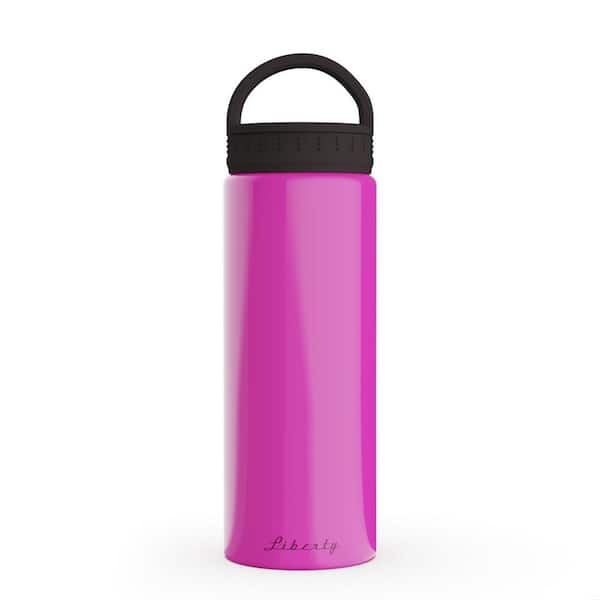 Liberty 20 oz. Berry Insulated Stainless Steel Water Bottle with D-Ring Lid, Pink