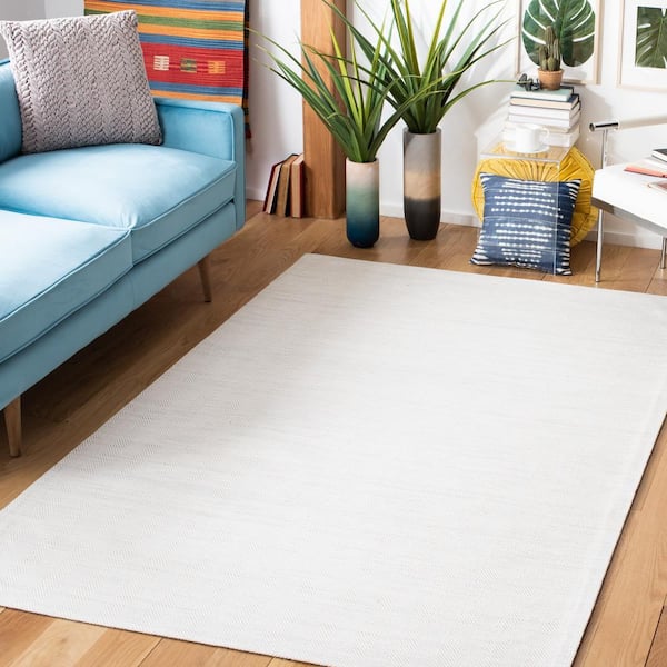 Marbella Silver/Ivory 5 ft. x 8 ft. Striped Chevron Area Rug
