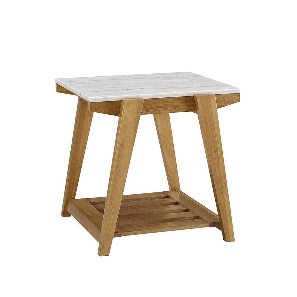 Celeste White Marble Top End Table