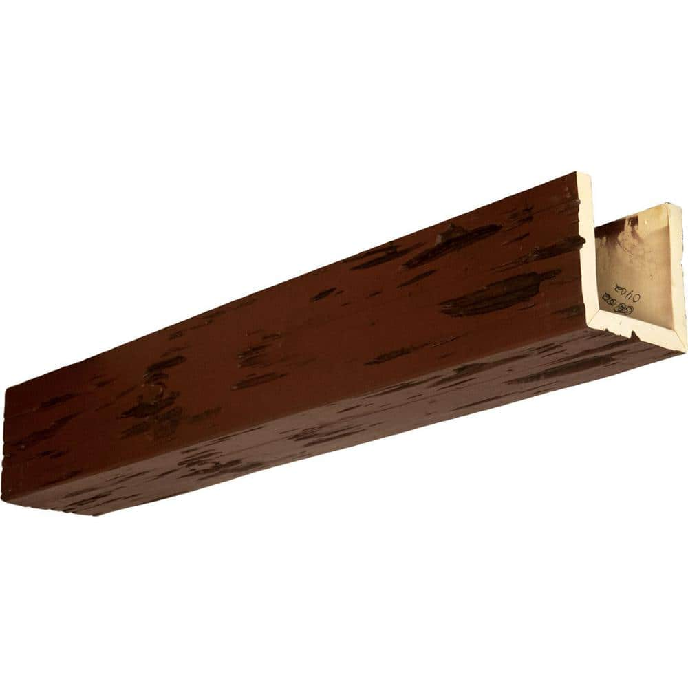 Ekena Millwork 8 in. x 12 in. x 20 ft. 3-Sided (U-Beam) Pecky Cypress Natural Pecan Faux Wood Ceiling Beam