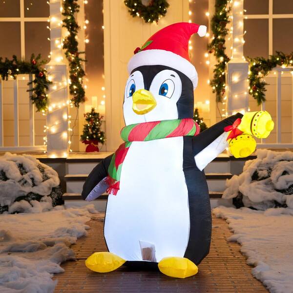 6ft Blow-Up factory Christmas Penguin w/ Santa Hat Front Yard Inflatable Holiday Decor