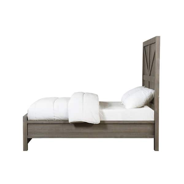 Modus Furniture Austin Light Wood Rustic Grey California King Panel Bed With Barn Door Headboard 9x13f6 The Home Depot