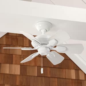Wailea 31 in. Indoor/Outdoor Snow White Ceiling Fan For Patios or Bedrooms