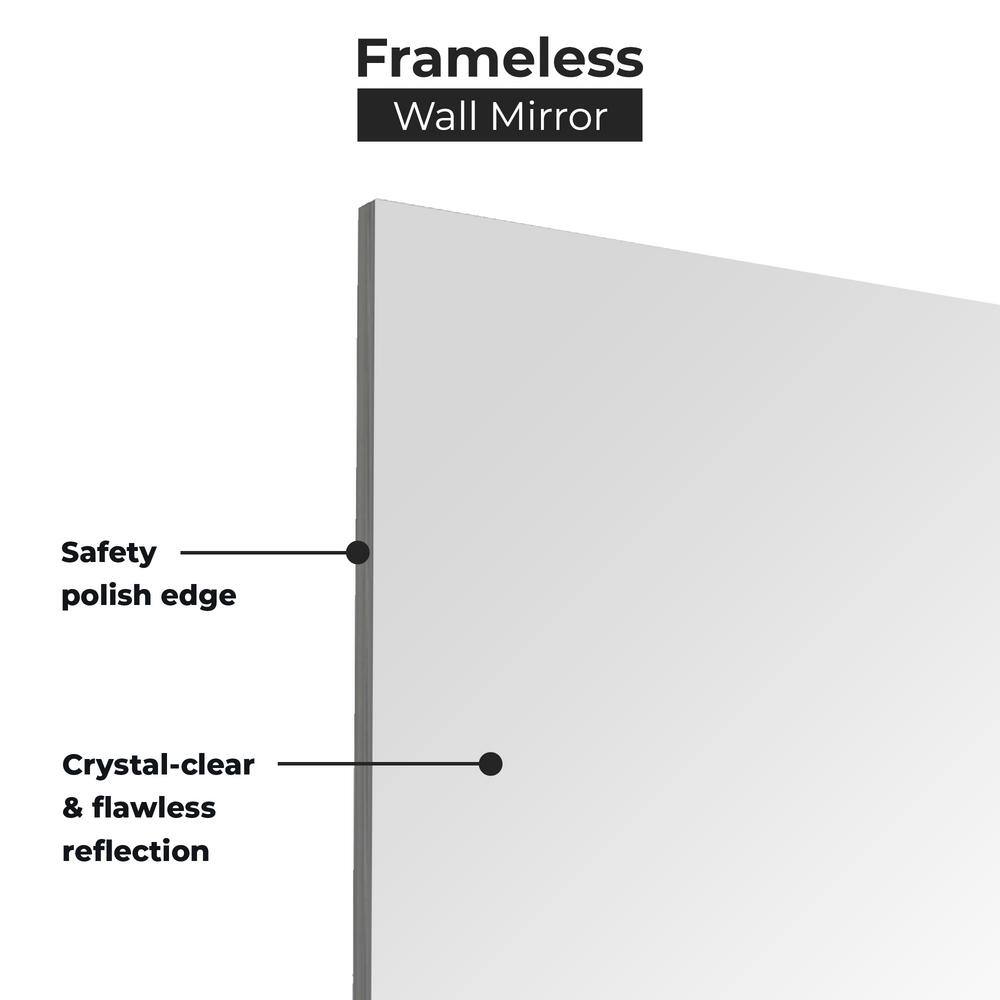 36" x 60" Frameless Polished Edge Rectangular Wall Mirror