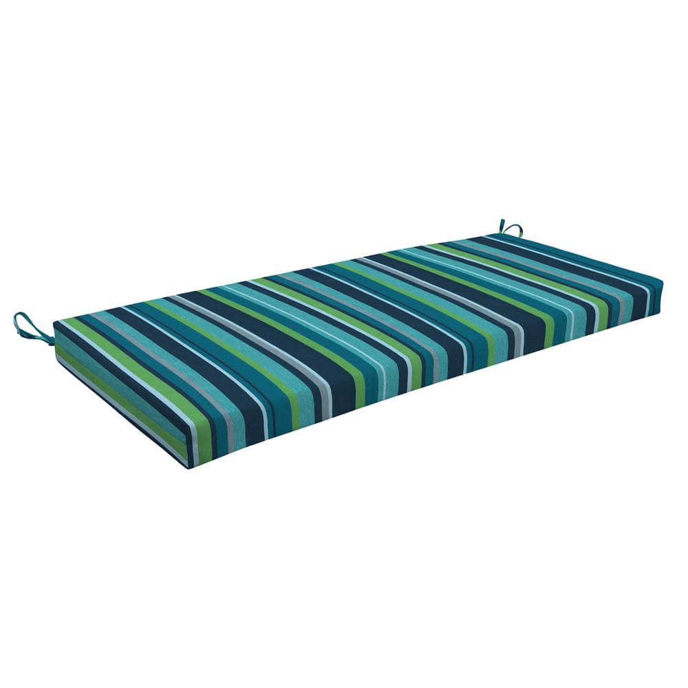 Rectangular Outdoor Bench Cushion Stripe Poolside