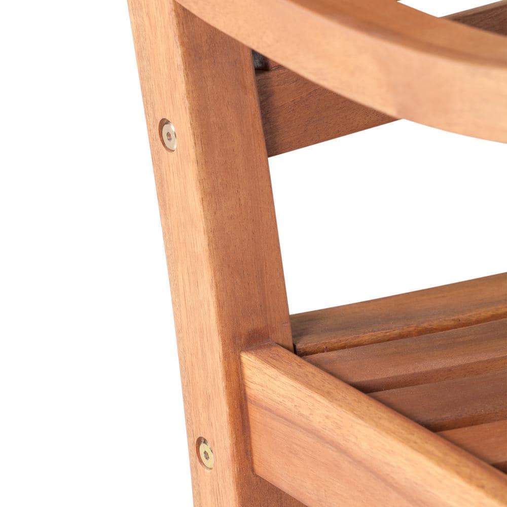 Brown Acacia Wood Outdoor Rocking Chair with Arms