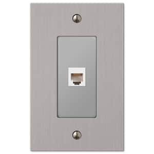 Barnard 1 Gang Phone Metal Wall Plate - Brushed Nickel