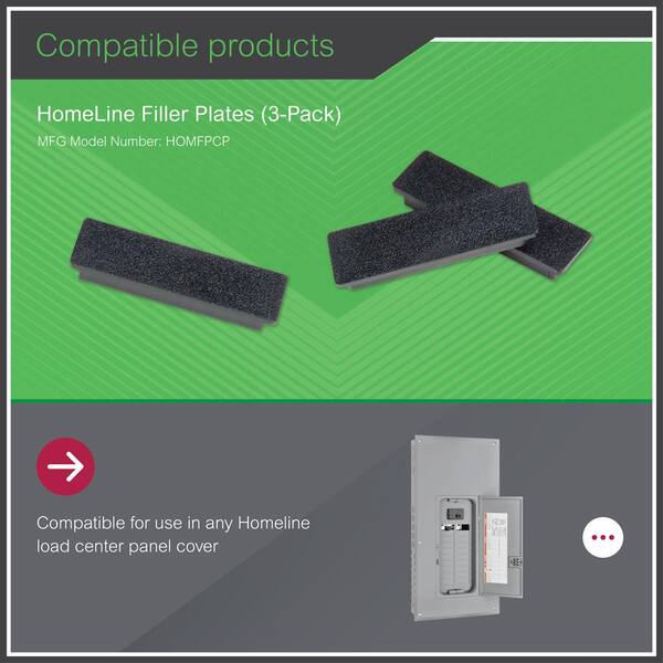 Homeline 1 in. Load Center Filler Plates(3-Pack)(HOMFPCP)