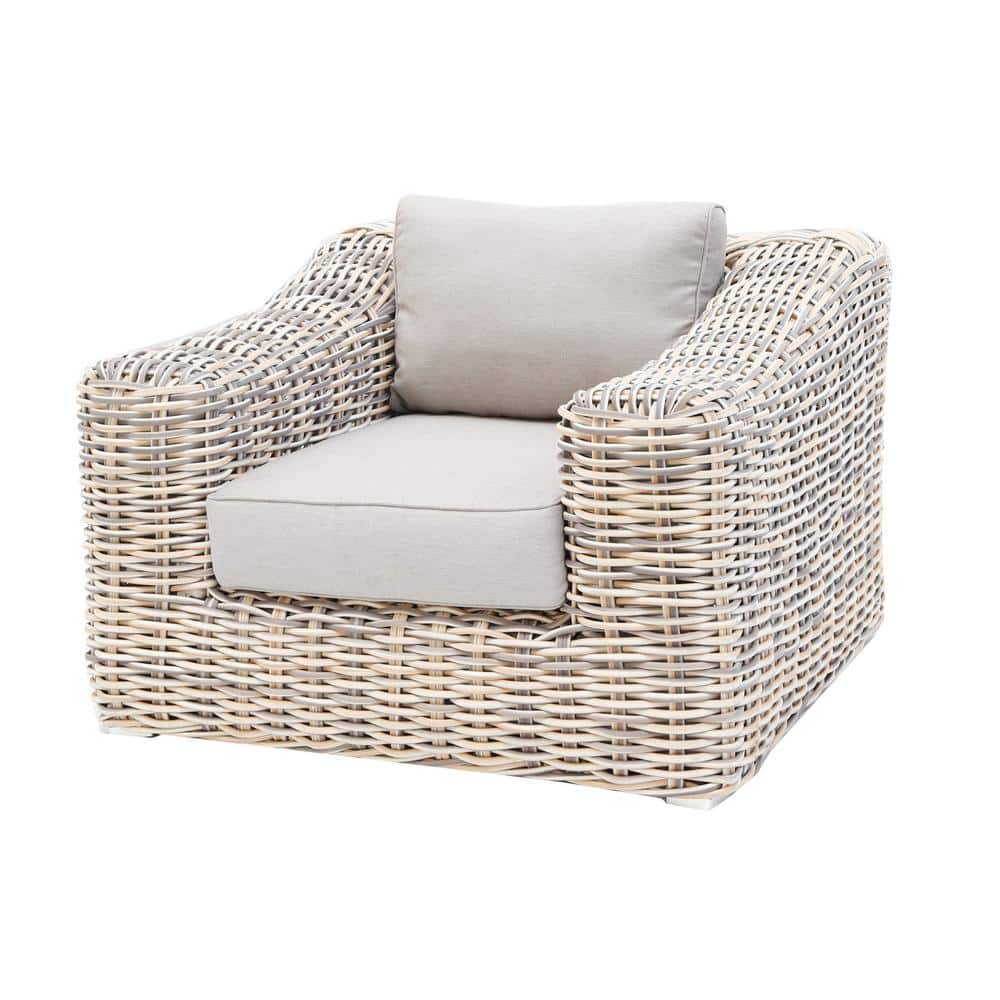 Hawaii Gray Cushioned Arm Chair Outdoor Patio Furniture Club Chair Durable 