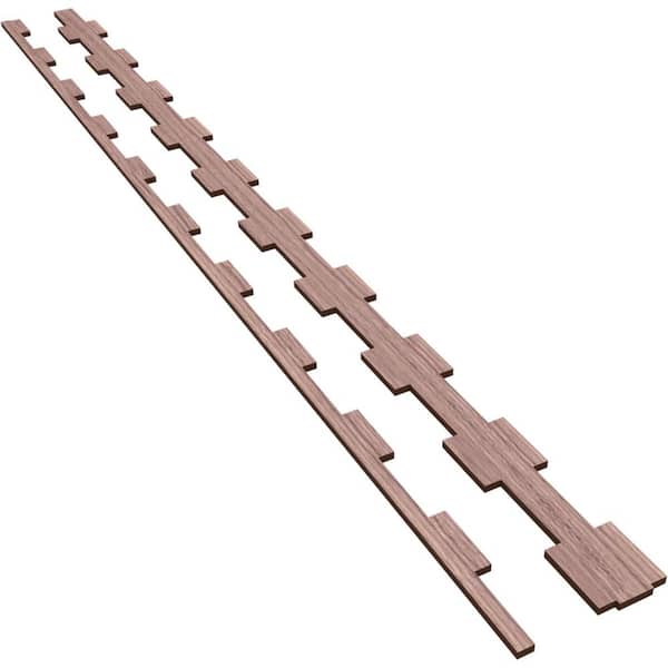 Ekena Millwork Midland 47 in. H x 0.25 in. W Slatwall Panels in Walnut 30-Pack
