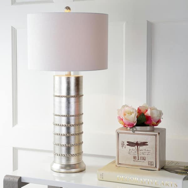JONATHAN Y Evelyn 31 in. Silver Resin Table Lamp
