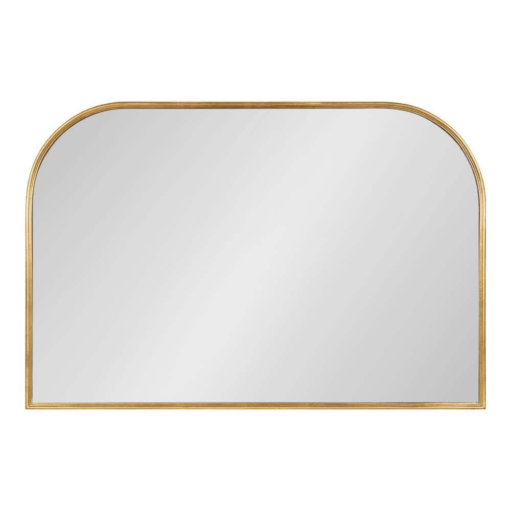 Gold Arched Wall Mirror with Wood Frame, 36 x 24
