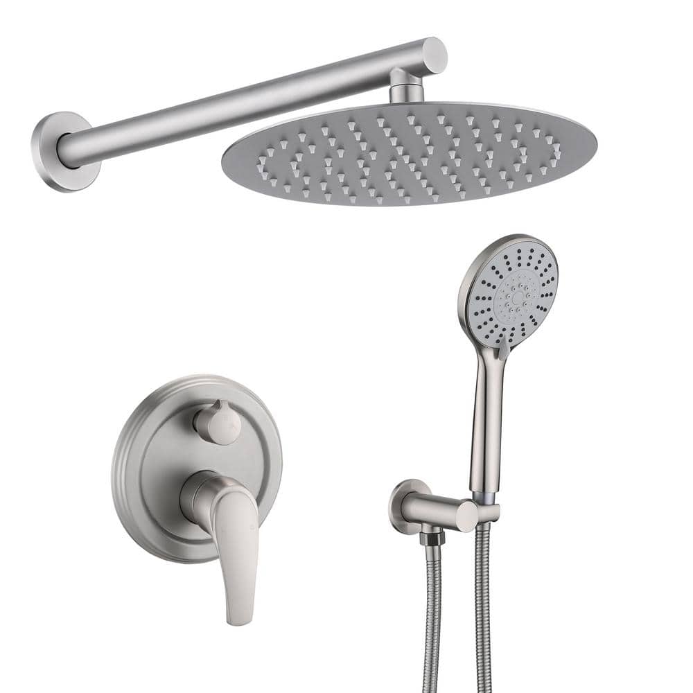 5-Spray 10 In. Dual Handheld Shower Head Wall Mounted Shower with High Pres