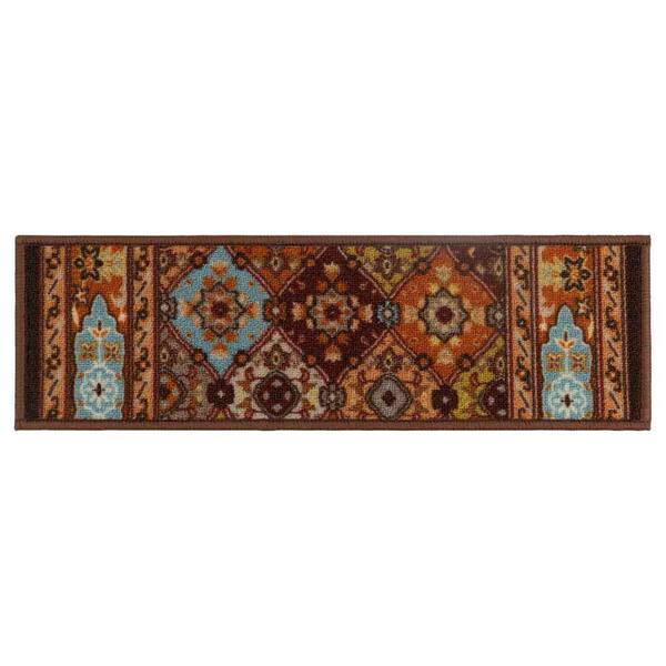 RugStylesOnline Bakhtiari Multicolor 7 in. x 26 in. Stair Tread Cover (Set of 15)