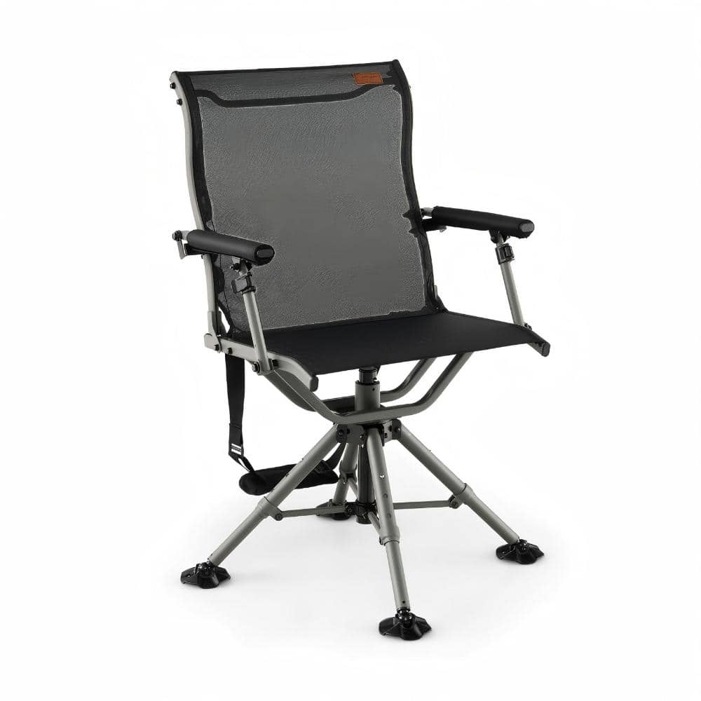 360 Degree Silent Swivel Hunting Chair with Adjustable Height Armrests Storage Bar and Carry Strap - Black price history on PriceWatchPro