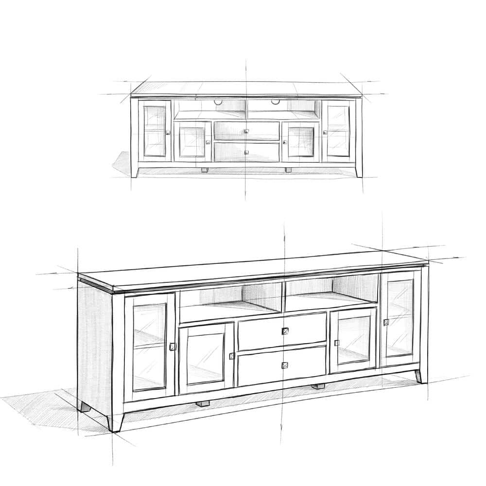 Farmhouse Brown Solid Wood 72" Wide TV Media Stand
