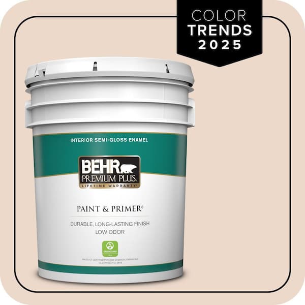 BEHR PREMIUM PLUS 5 gal. #S210-1 Nutmeg Frost Semi-Gloss Enamel Low Odor Interior Paint & Primer