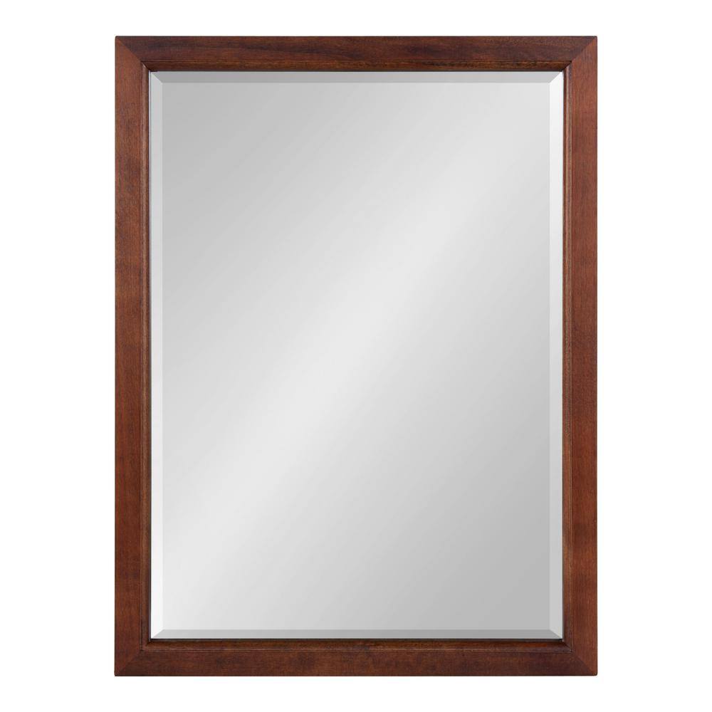 Hogan 18" x 24" Rectangular Walnut Brown Solid Wood Bathroom Vanity Mirror