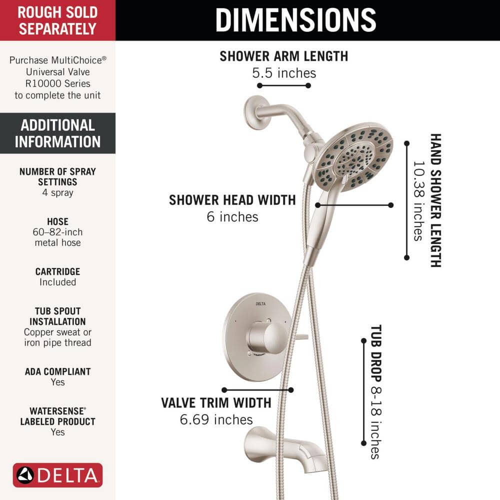 Albion Brushed Nickel Multi-Function Handheld Shower System