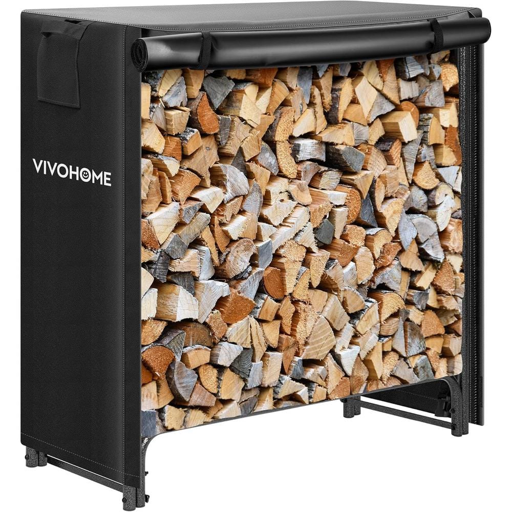VIVOHOME 3 ft. Heavy Duty Outdoor Firewood Rack with Cover VH1668 - The ...