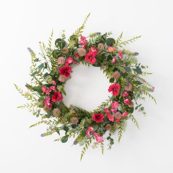 SULLIVANS 21" Artificial Wildflower Pansy Wreath