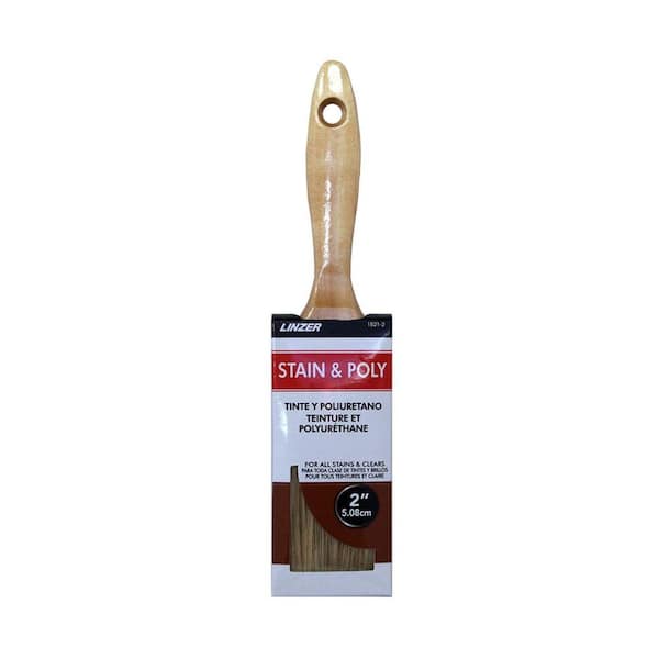 Unbranded 2 in. Polyester/Bristle Blend Flat Stain and Polyurethane Brush
