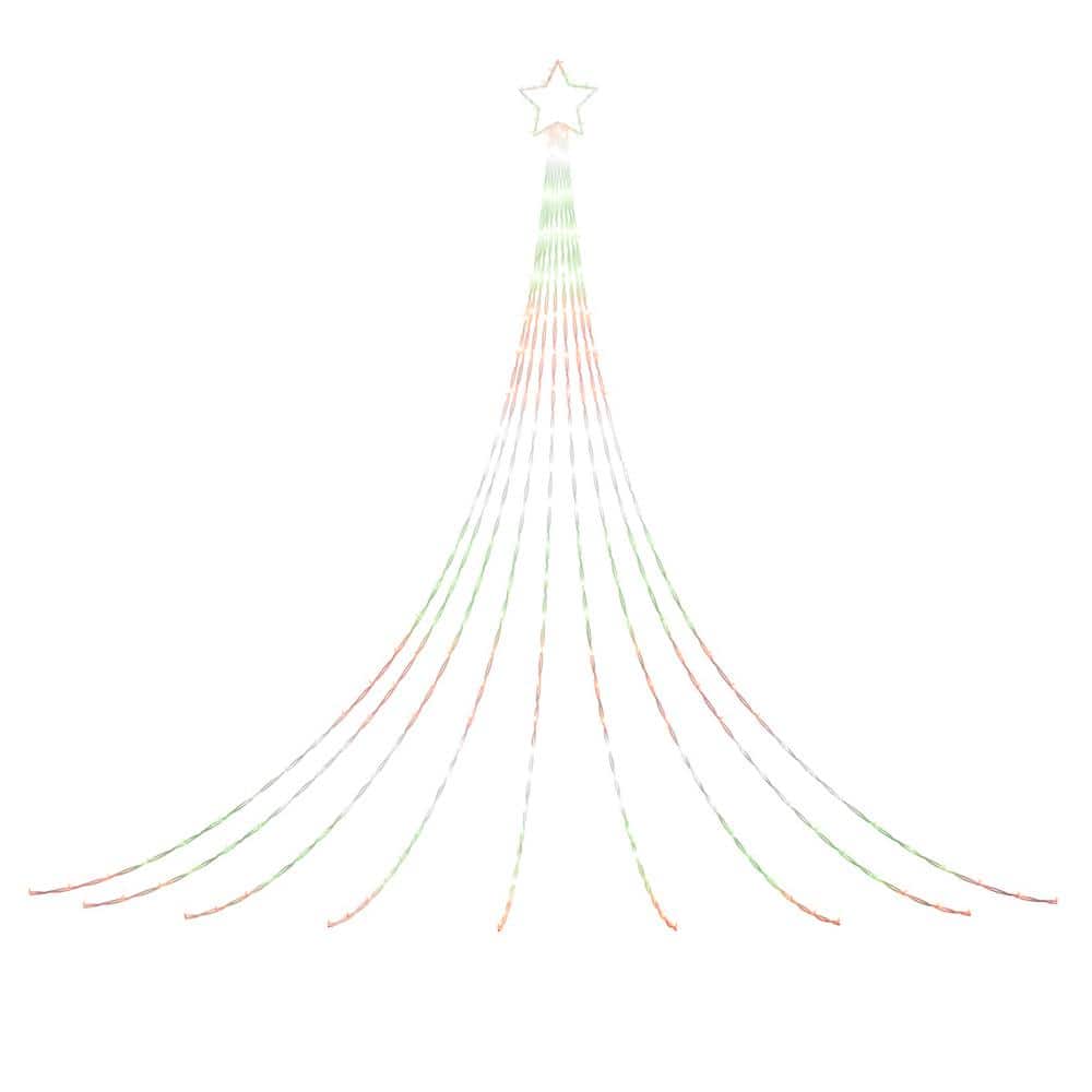 Outdoor Christmas Smart Star Waterfall Lights 23 ft. 355 LED Tree String Li