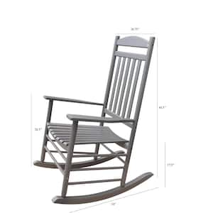 Caracas Dark Gray Rocker Poplar Wood Outdoor Rocking Chair