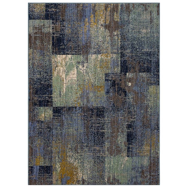 Home Decorators Collection Empire Periwinkle 5 ft. x 7 ft. Geometric Area Rug