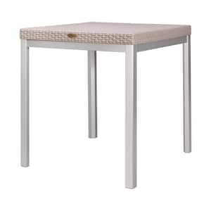 Russ Grey Plastic Outdoor Dining Table with Grey Aluminum Legs