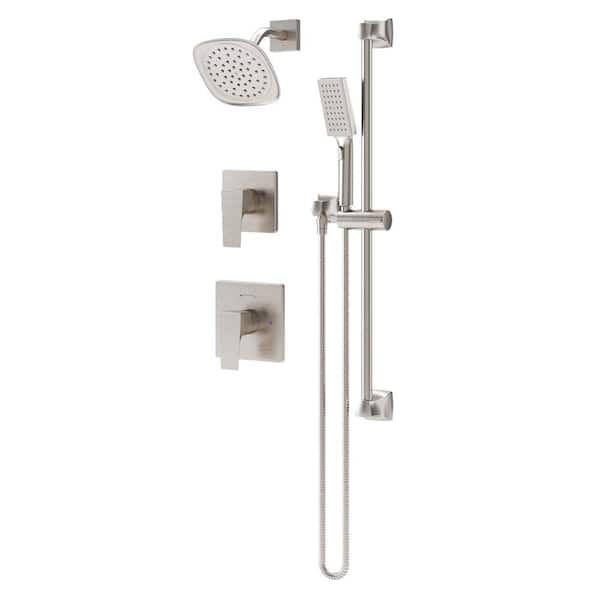 Symmons Verity Wall Mounted 2-Handle Shower Faucet Trim Kit with Hand Spray - 1.5 GPM (Valve Not Included)