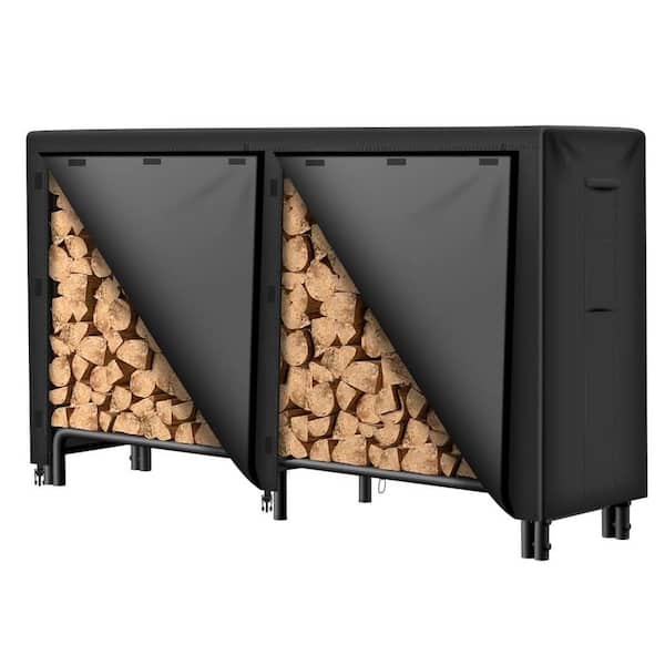 Unbranded 6 ft. Firewood Rack With Cover Combo Set Waterproof Outdoor Log Holder Heavy Duty Stacker Pit for Patio
