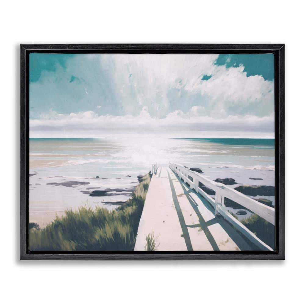 White Bridge to Shore by Svetlana Aleynikova Black Floater Frame Coastal Graphic Art Print 25 in. x 31 in. price history on PriceWatchPro