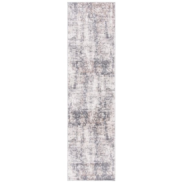 SAFAVIEH Aston Ivory/Gray 2 ft. x 8 ft. Geometric Abstract Runner Rug