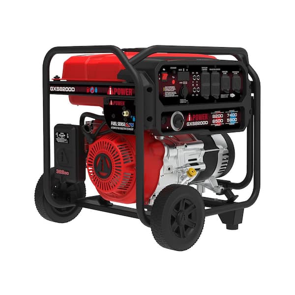 8200-Watt Recoil Start Gasoline Powered Portable Generator with 322cc OHV Engine and CO Sensor Shutdown