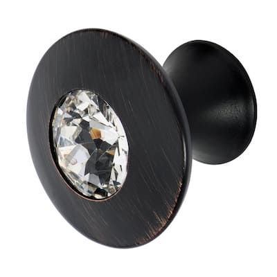 Wisdom Stone Clubhouse 1-5/16 in. Rose Gold with Black Crystal Cabinet Knob  4222RG-B - The Home Depot