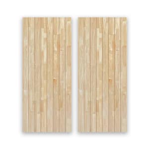 84 in. x 80 in. Hollow Core Natural Solid Wood Unfinished Interior Double Sliding Closet Doors