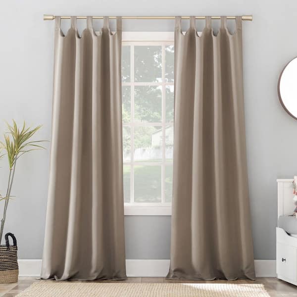 Gavin Energy Saving Stone Polyester 40 in. W x 95 in. L Tab Top Blackout Curtain (Single Panel)