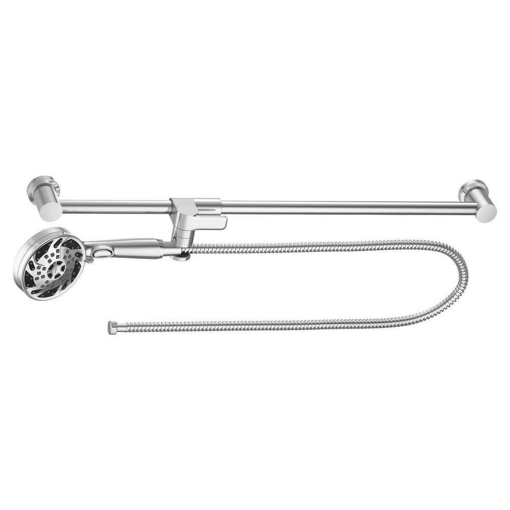 Eco-Performance 5-Spray Round Wall Bar Shower Kit with Handshower in Chrome