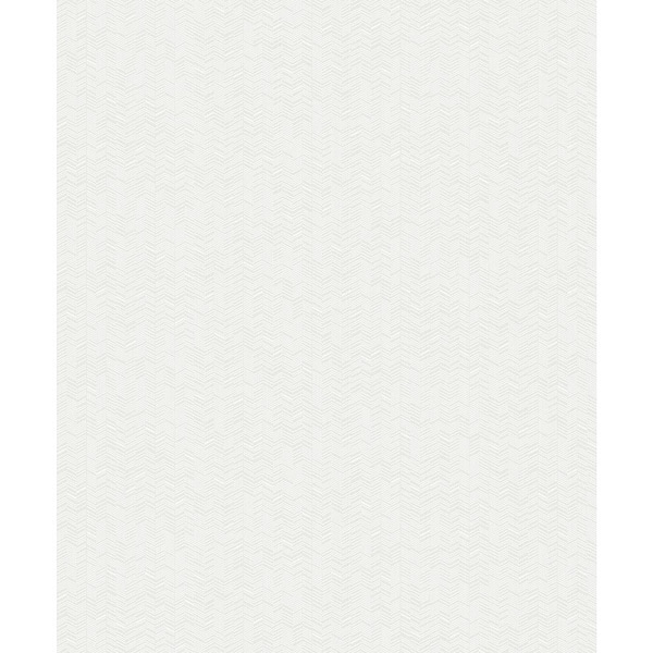 A-Street Prints White Saranyu Dove Petite Chevron Wallpaper Sample