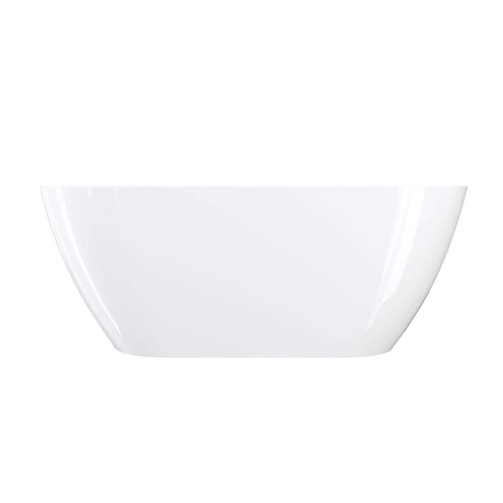 60 in. x 31.10 in. Acrylic Flatbottom Freestanding Soaking Bathtub whit Center Drain in Gloss White price history on PriceWatchPro