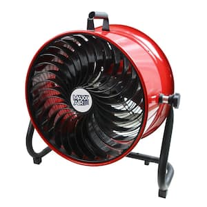 16 in. 3 Fan Speeds Floor Fan in Red with Adjustable Fan Head