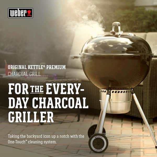 Weber Original Kettle Premium 22 in. Charcoal Grill in Black with