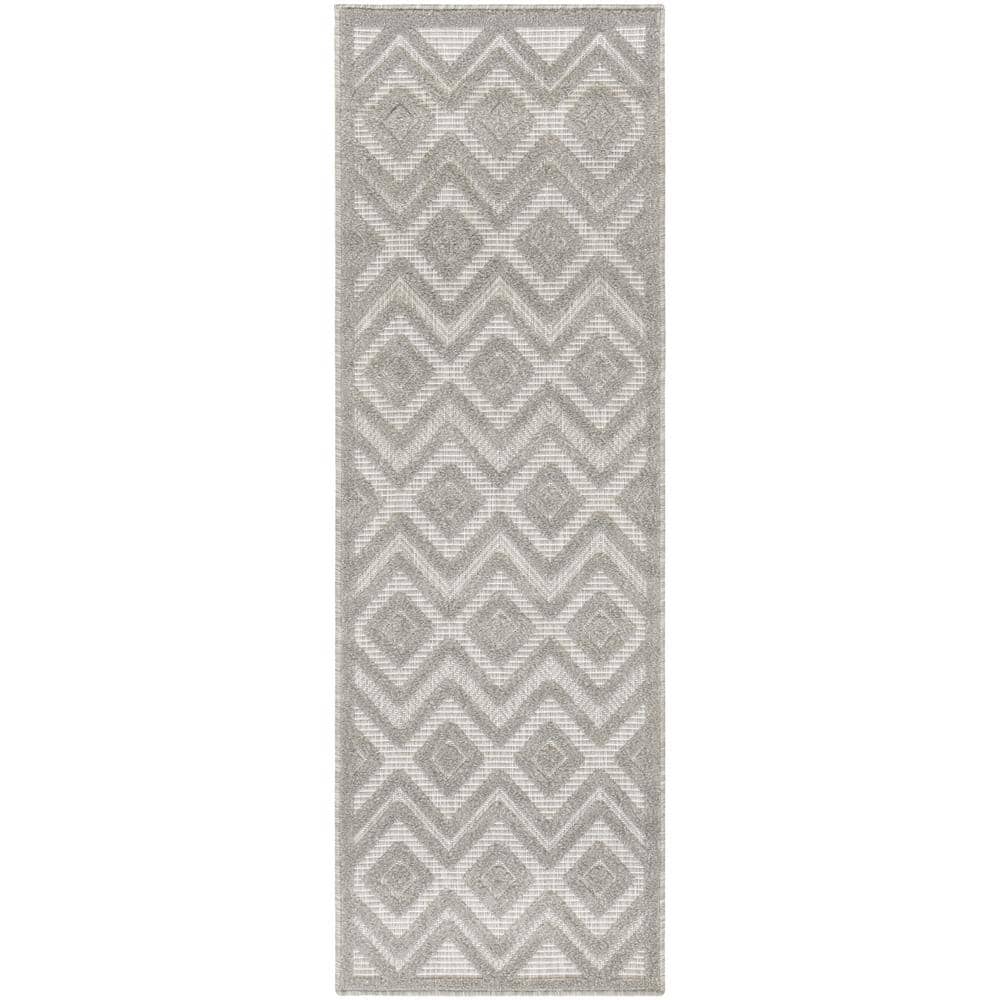 Versatile Silver Gray 2 ft. x 6 ft. Diamond Contemporary Runner Indoor Area Rug price history on PriceWatchPro