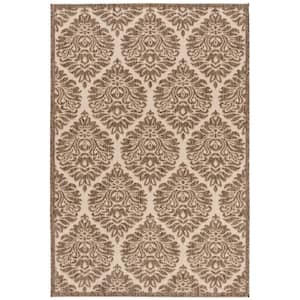 Linden Cream/Beige 4 ft. x 6 ft. Floral Medallion Area Rug